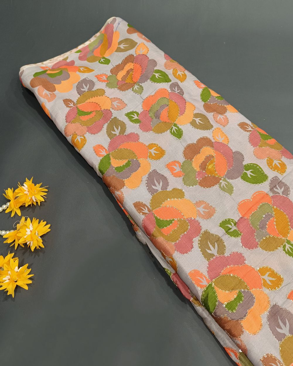 Chinnon Work Pastle Blue Colour 44 Inches Width
