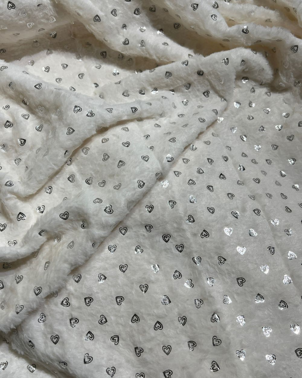 Imported Printed Foil Fur White Colour 60 Inches Width