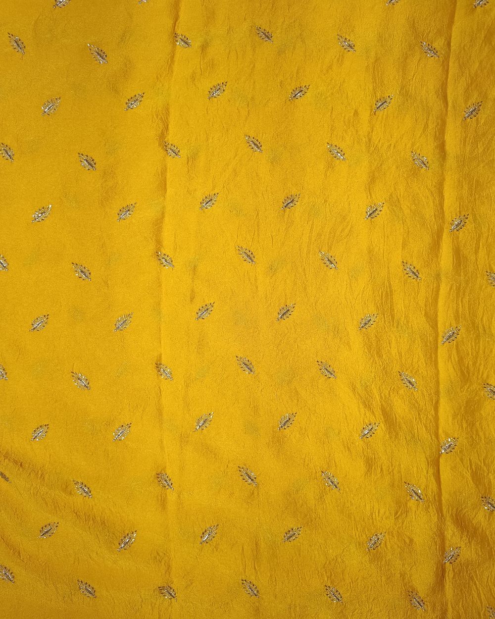 Rangoli Crush Silk Work Mango Yellow Colour 44 Inches Width
