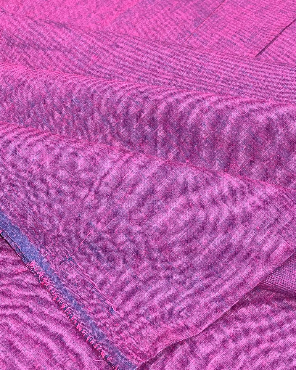 Plain Khadi Cotton Fabric Dark Purple Colour 45 Inches Width