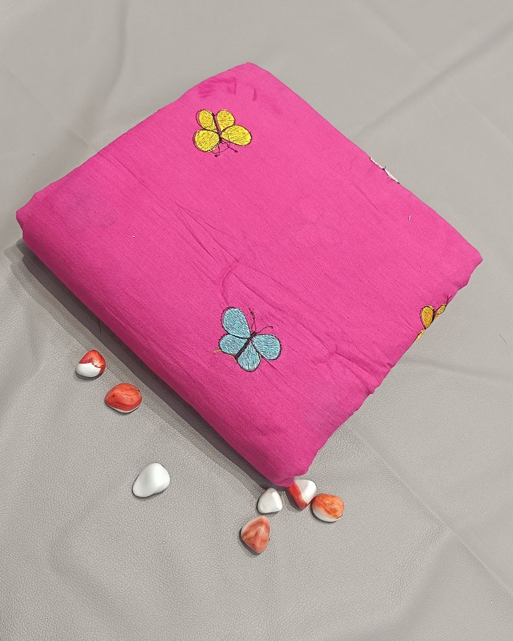 Kora Cotton Work Pink 43 Inches Width
