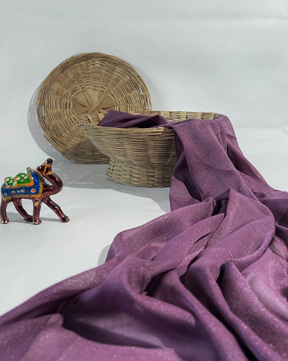 Plain Star Georgette Pastel Grape Colour 44 Inches Width