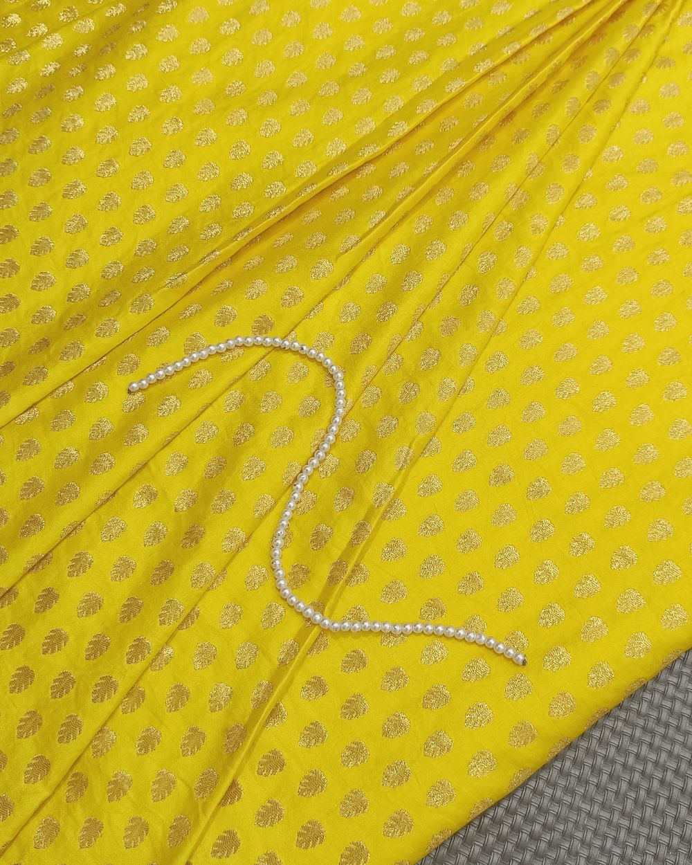 Banarasi Bright Yellow Colour 42 Inches Width
