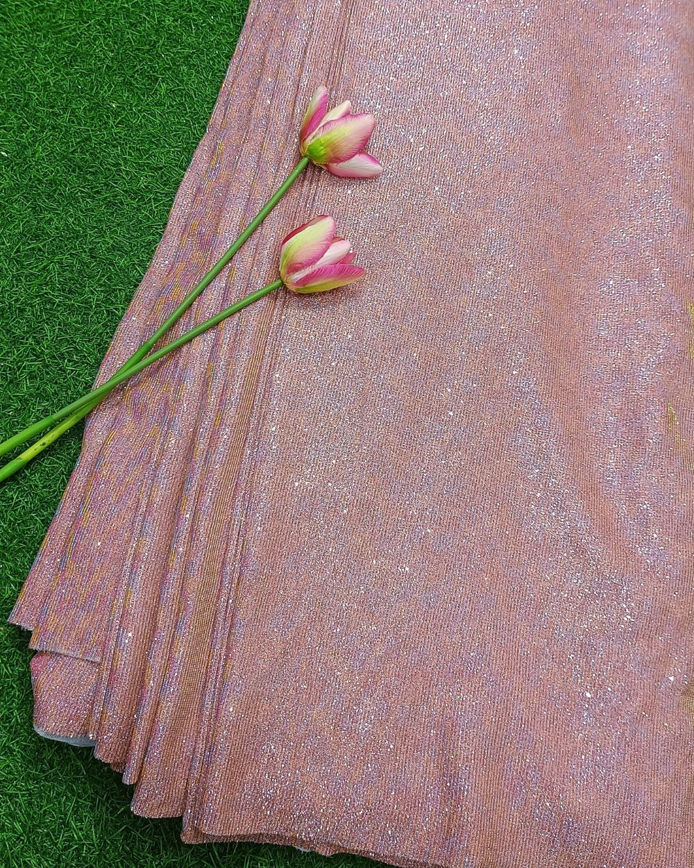 Imported Sparkle Peach Colour 57 Inches Width