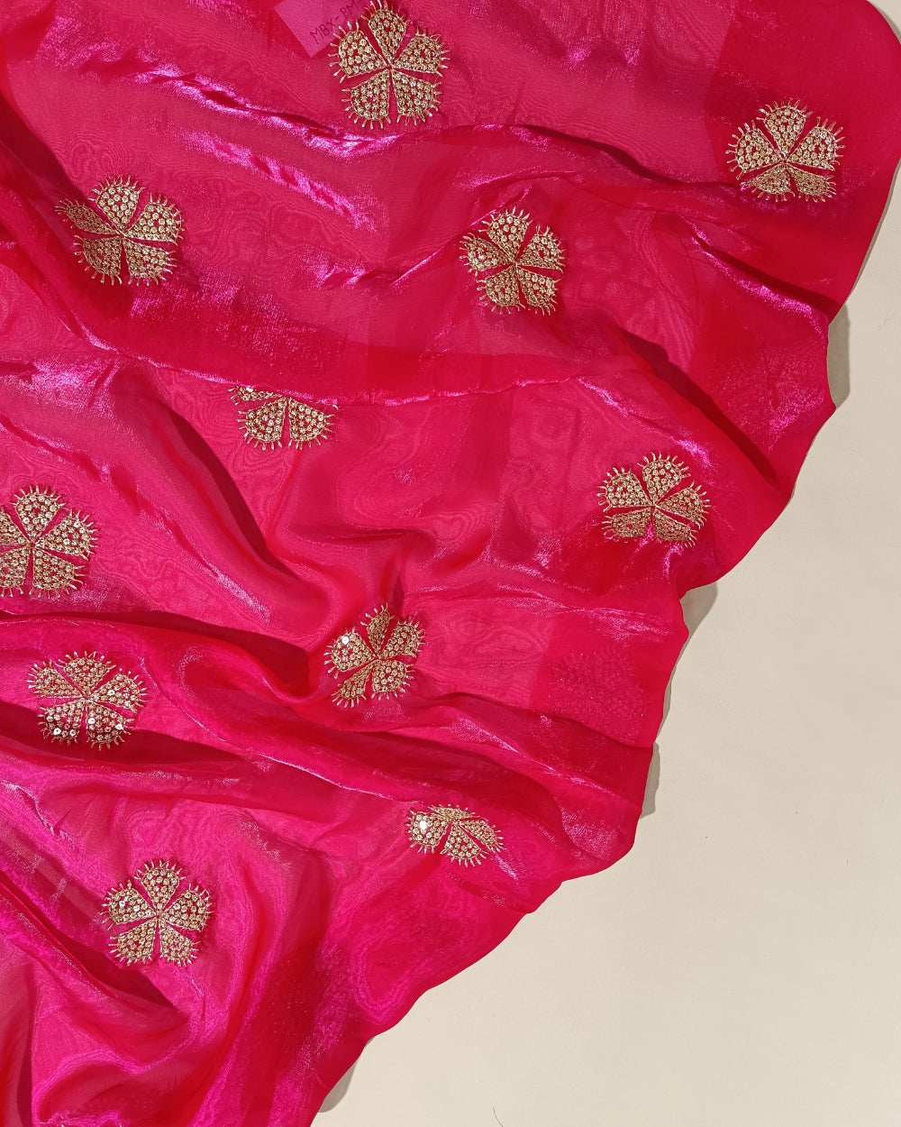 Space Silk Work Rani Pink 46 Inches Width