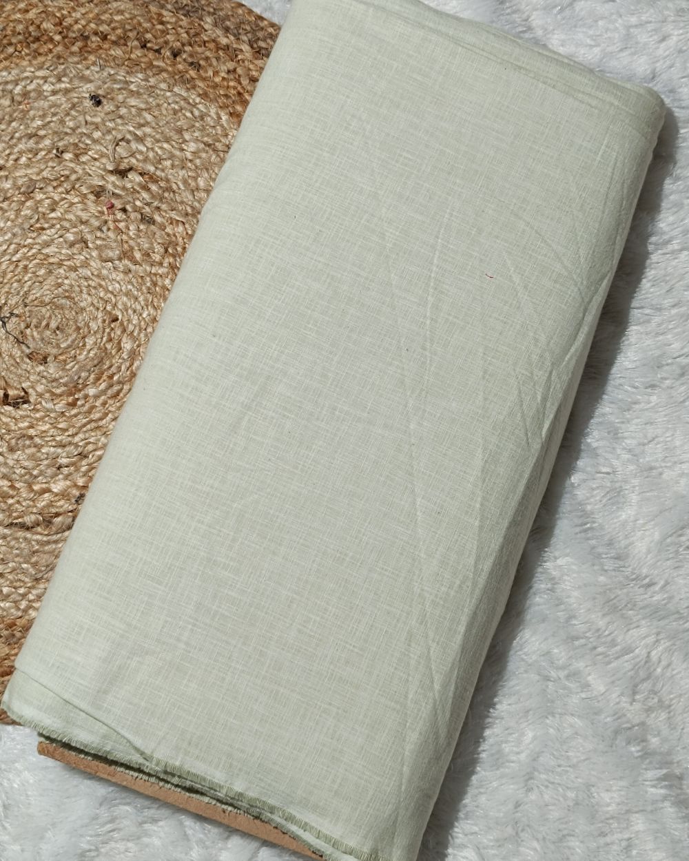 Plain Cotton Linen Light Pista Colour 44 Inches Width