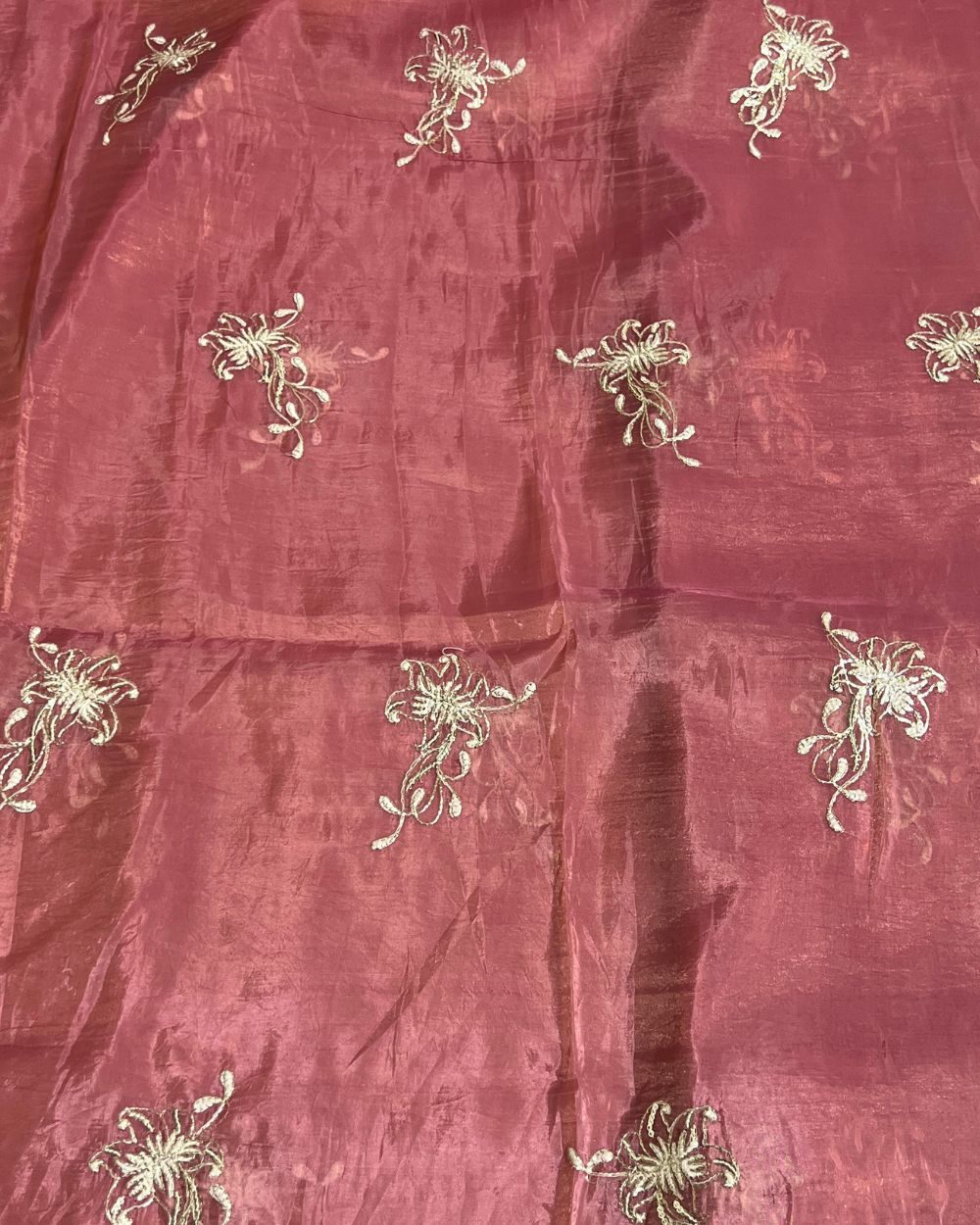 Gold Crush Work Peach Colour 44 Inches Width