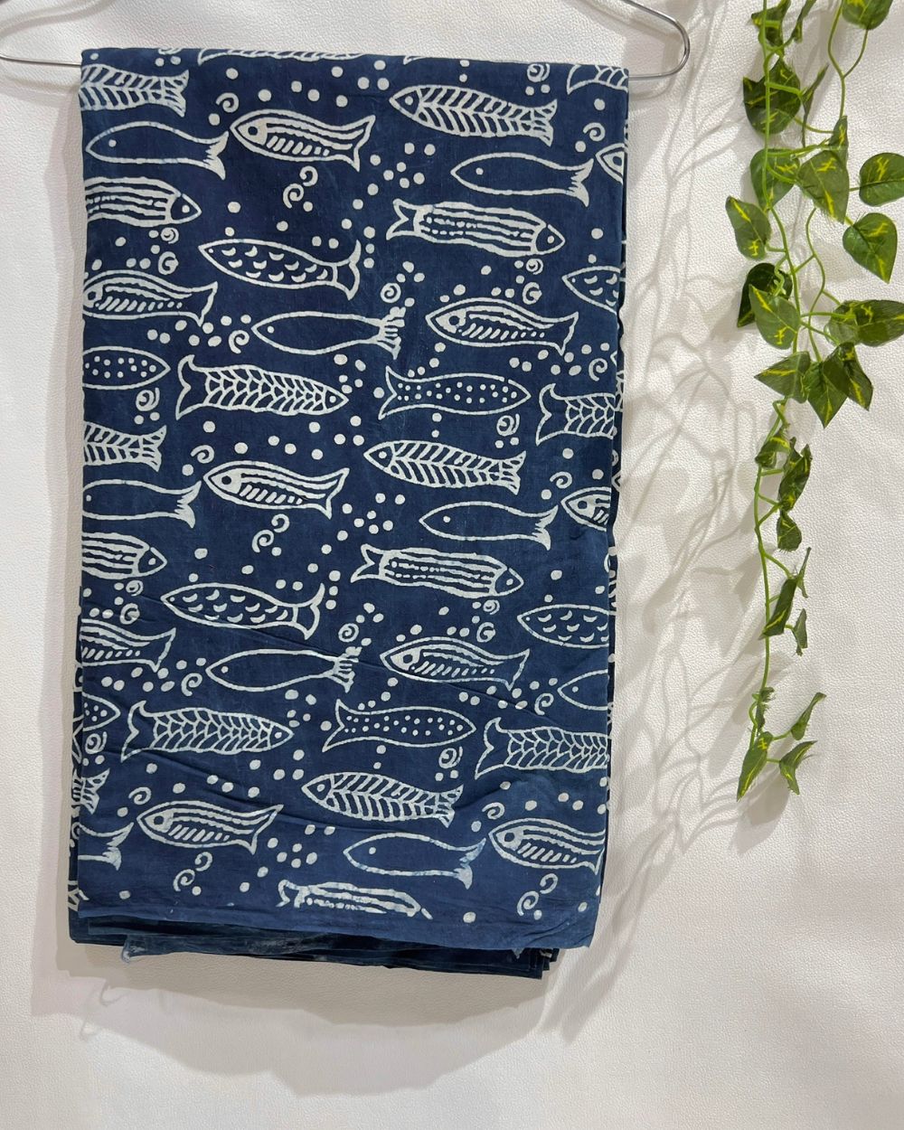Hand Block Printed Cotton Indigo Blue Colour 44 Inches Width