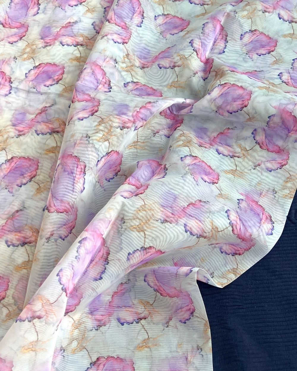 Premium Printed Organza White Colour 42 Inches Width