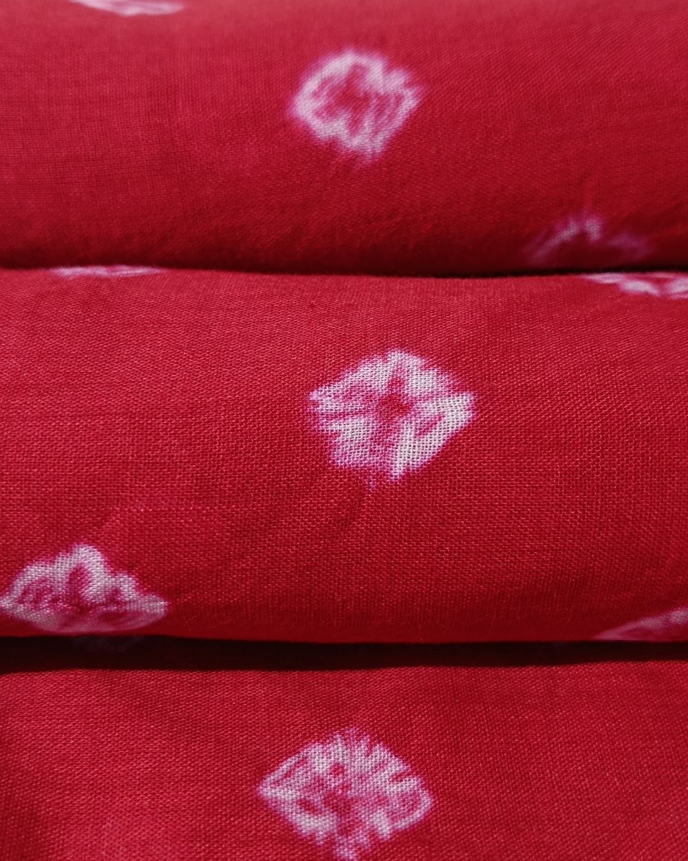 Pure Soft Cotton Bandhani Print Rust Red Colour 44 Inches Width