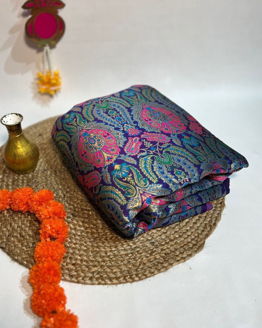 Jacquard Brocade Purple Colour 46 Inches Width
