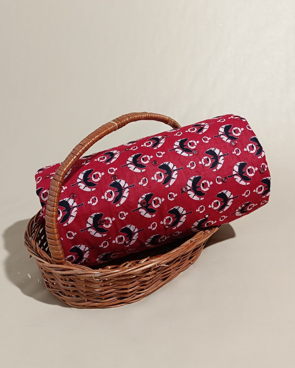 Cotton Abla Work Maroon Colour 42 Inches Width