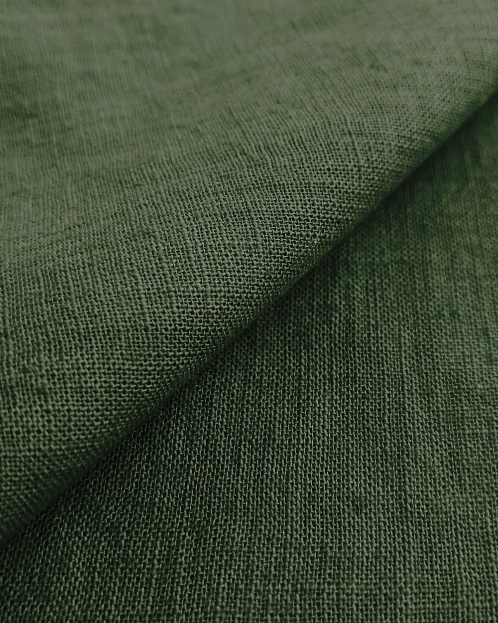 Plain Cotton Linen Forest Green Colour 43 Inches Width