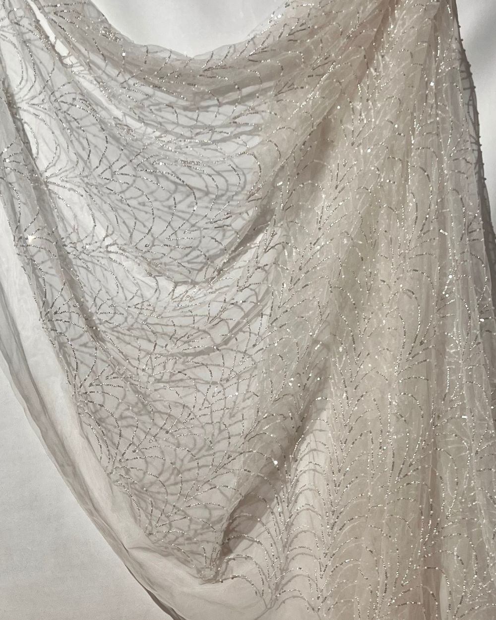 Imported Net Work Off White Colour 62 Inches Width