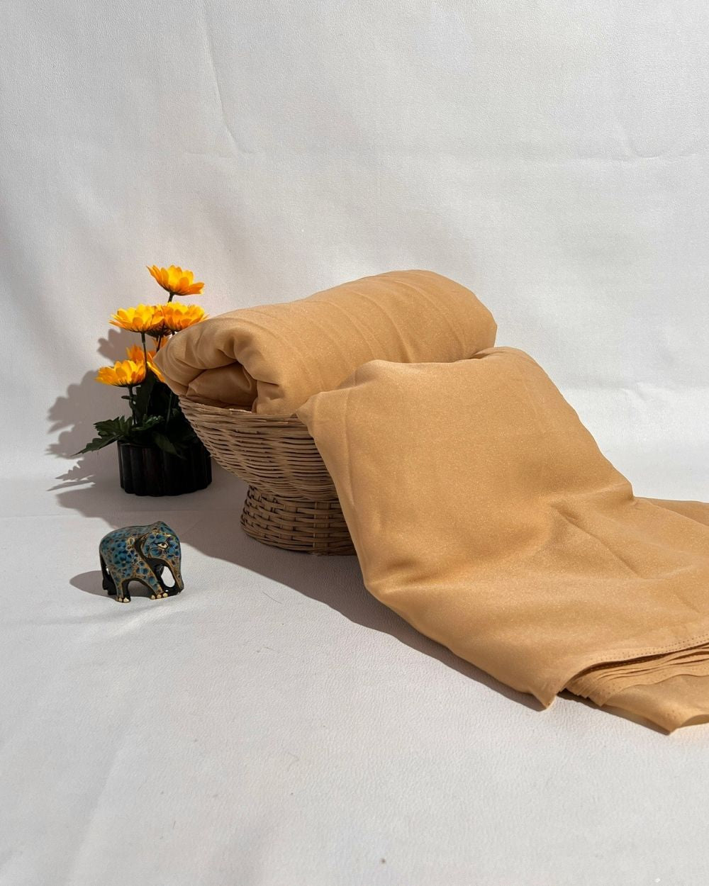 Plain Star Georgette Golden Colour 44 Inches Width