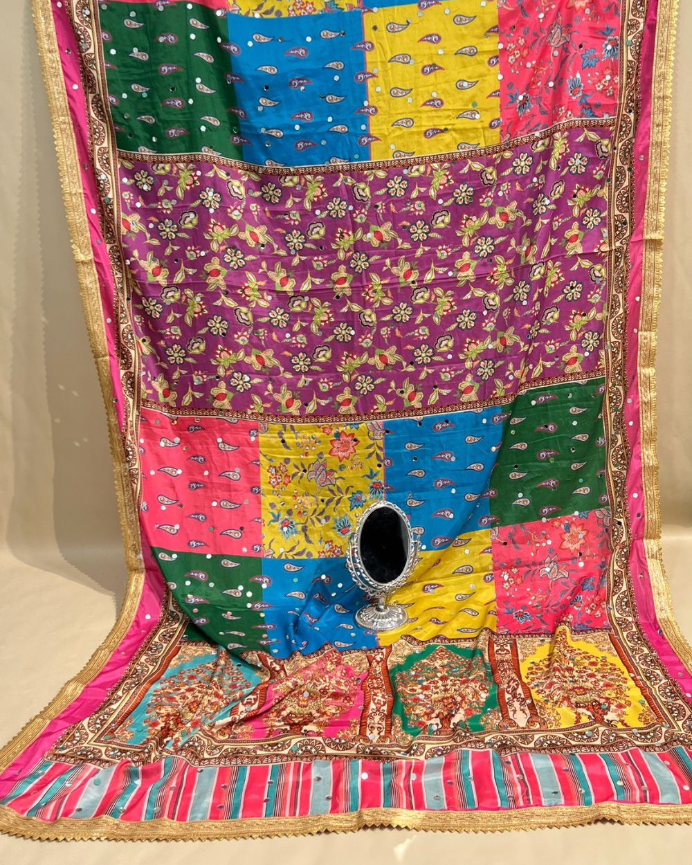 Chinnon Abla Work Dupatta Multicolor 42 Inches Width