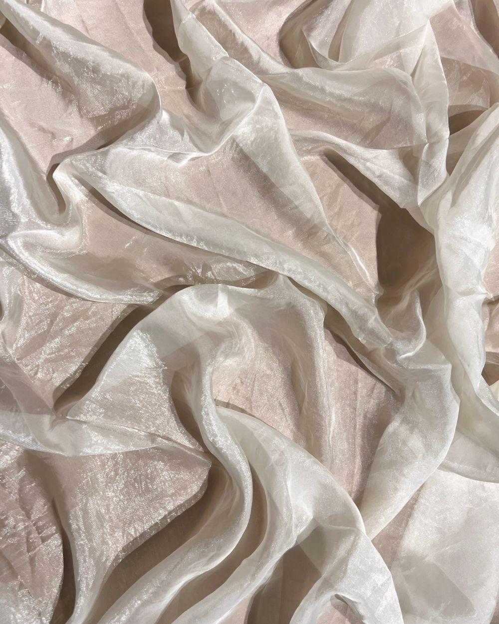 Plain Space Silk (Fendy Satin) Off White Colour 45 Inches Width