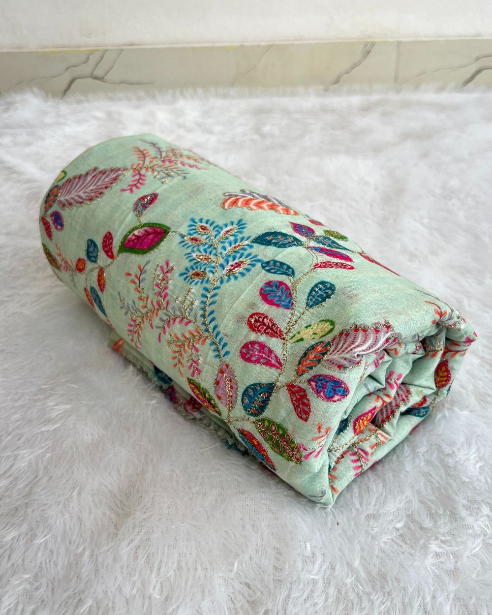 Mix Cotton Work Light Pista Colour 40 Inches Width