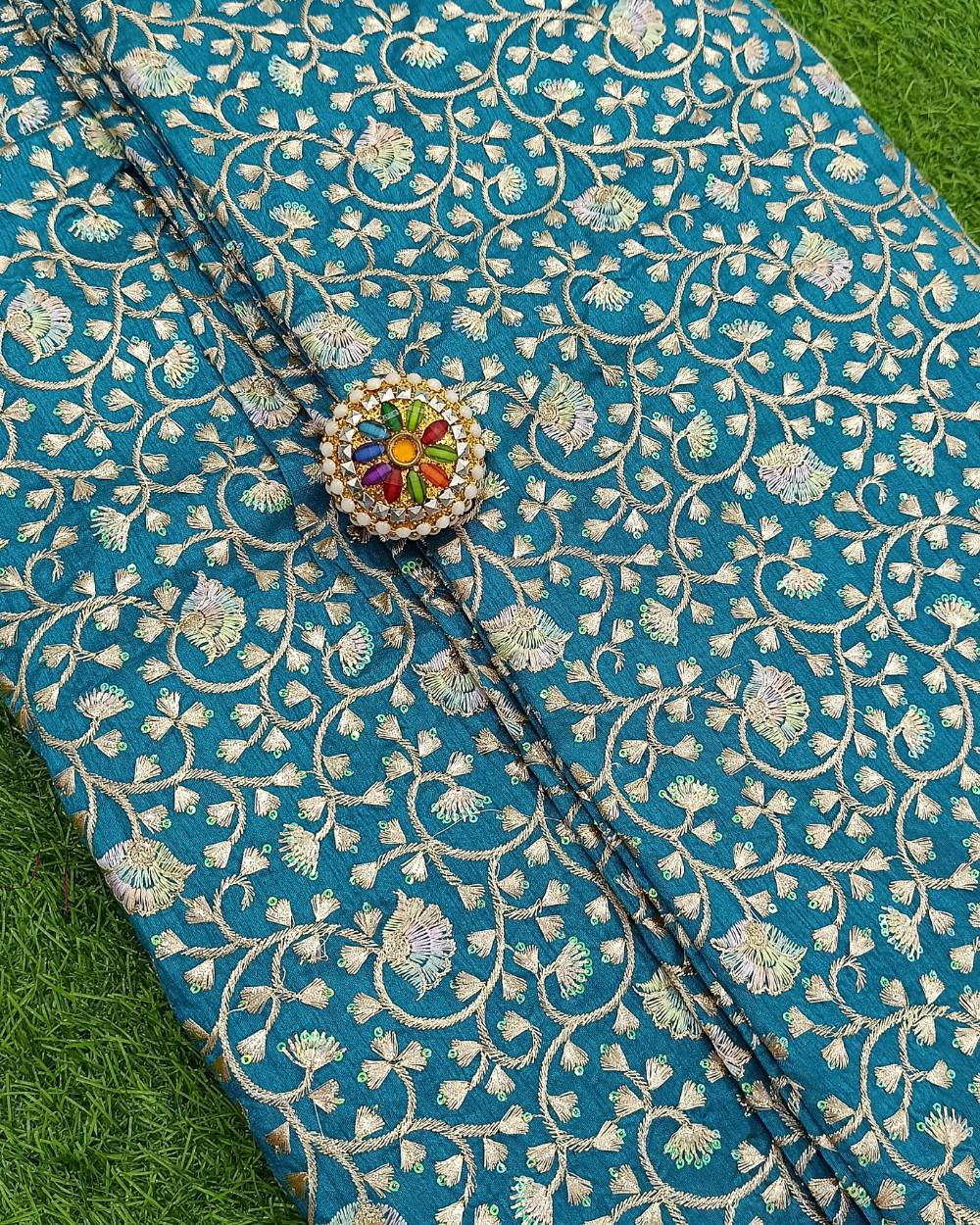 Mulberry Silk Work Sky Blue Colour 42 Inches Width