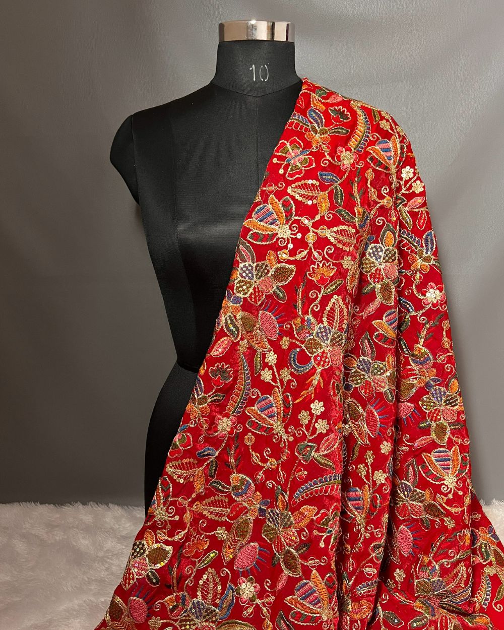 Space Silk Work Red Colour 42 Inches Width