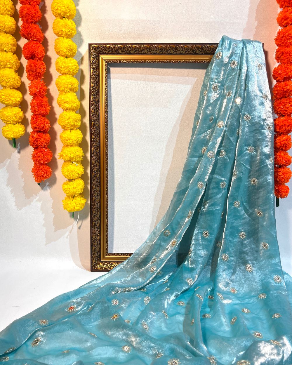Space Silk Work Pastle Blue Colour 46 Inches Width
