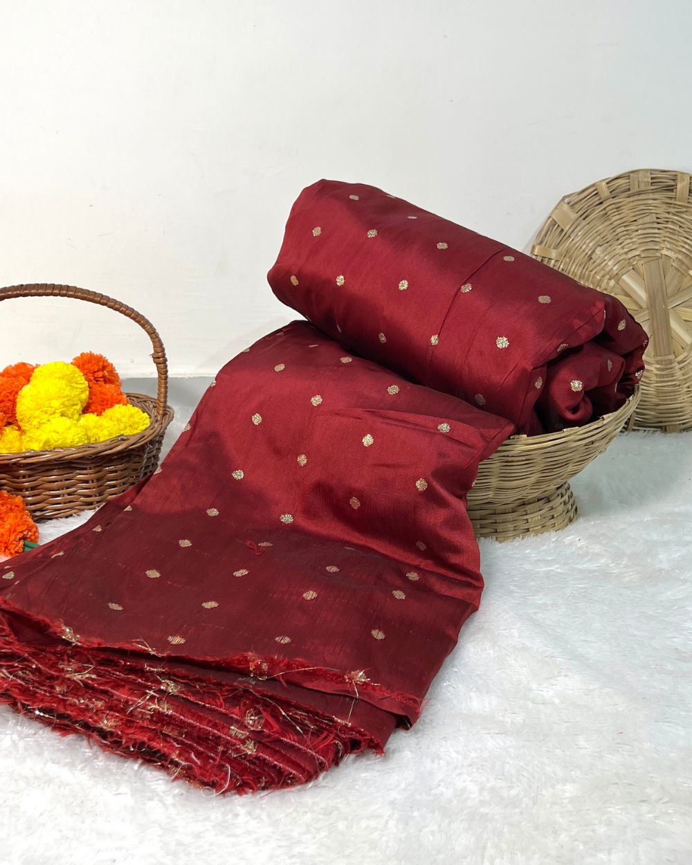 Taffeta Work Maroon Colour 60 Inches Width