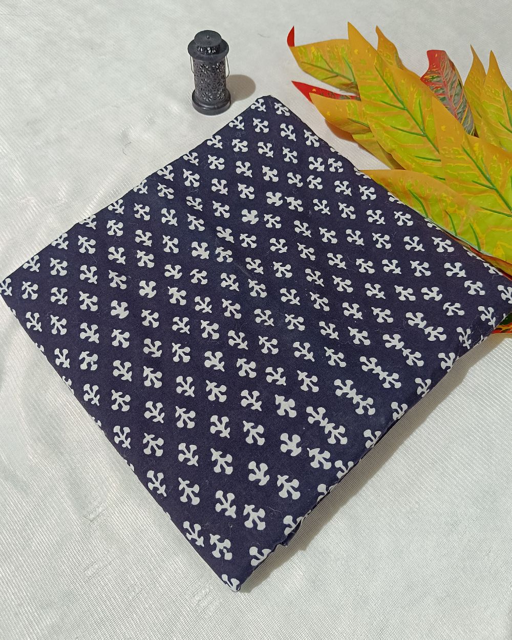 Hand Block Printed Cotton Monochrome Black Colour 42 Inches Width