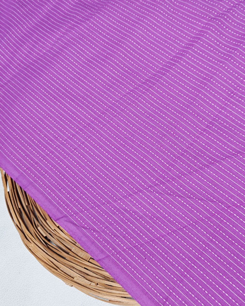 Plain Cotton Kantha Work Purple Colour 43 Inches Width