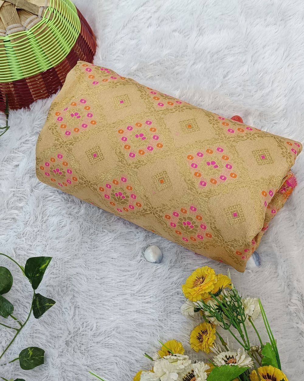 Banarasi Light Golden Colour 44 Inches Width