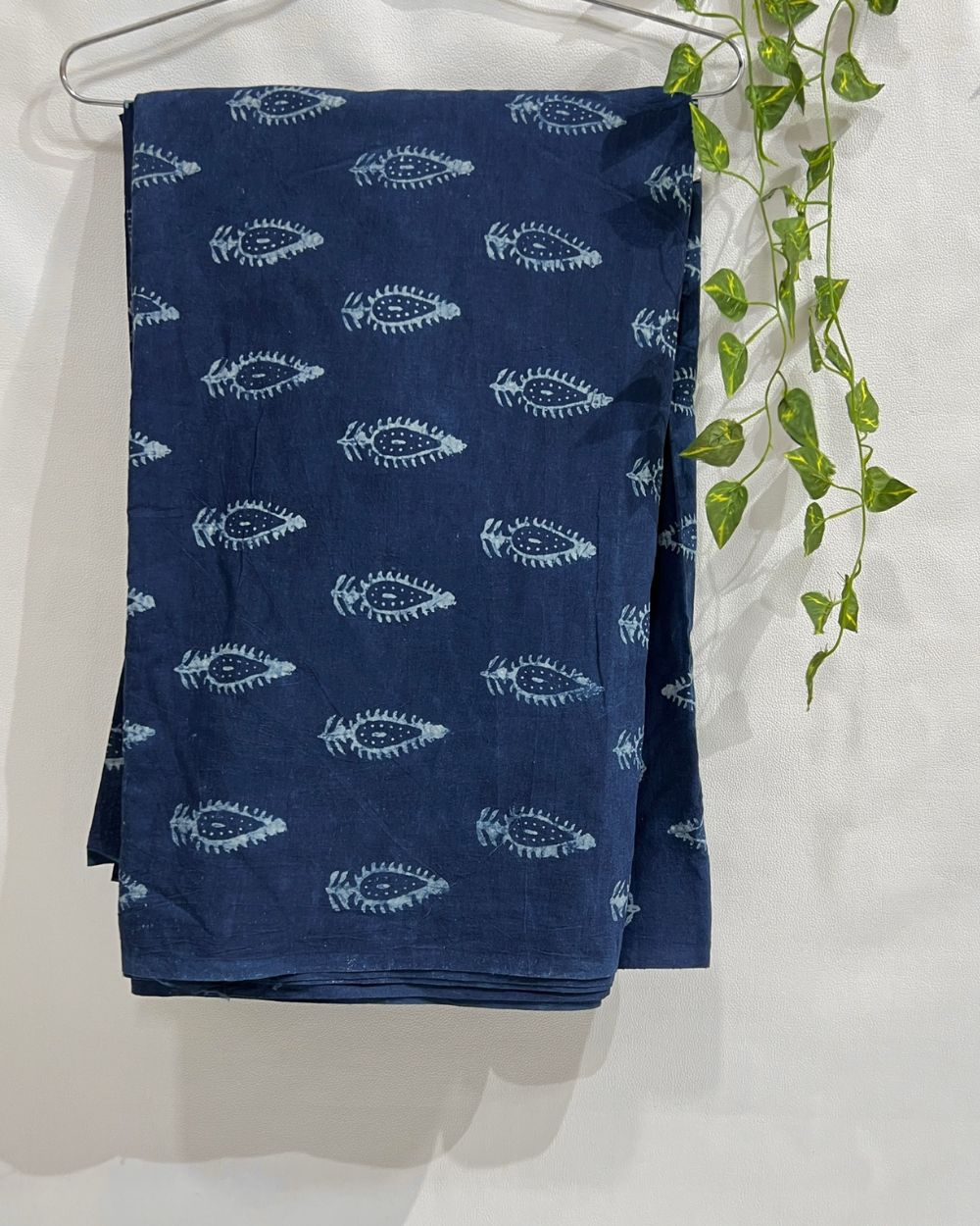 Hand Block Printed Cotton Indigo Blue Colour 44 Inches Width