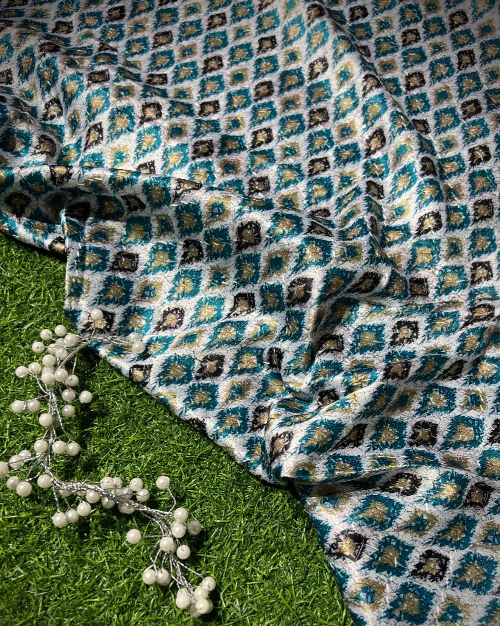 Silk Crochet Work Multicolor 42 Inches Width