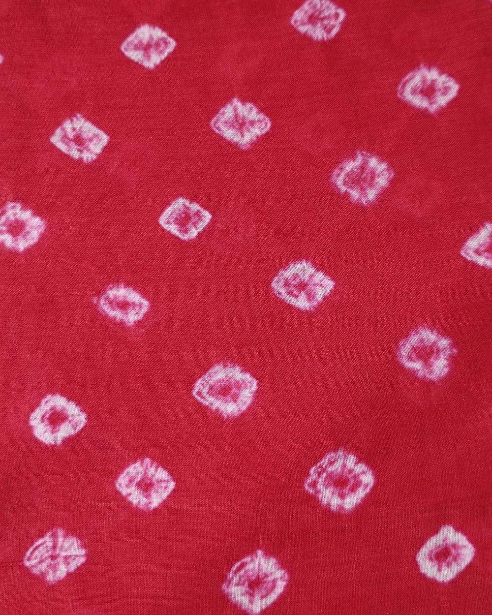 Pure Soft Cotton Bandhani Print Rust Red Colour 44 Inches Width