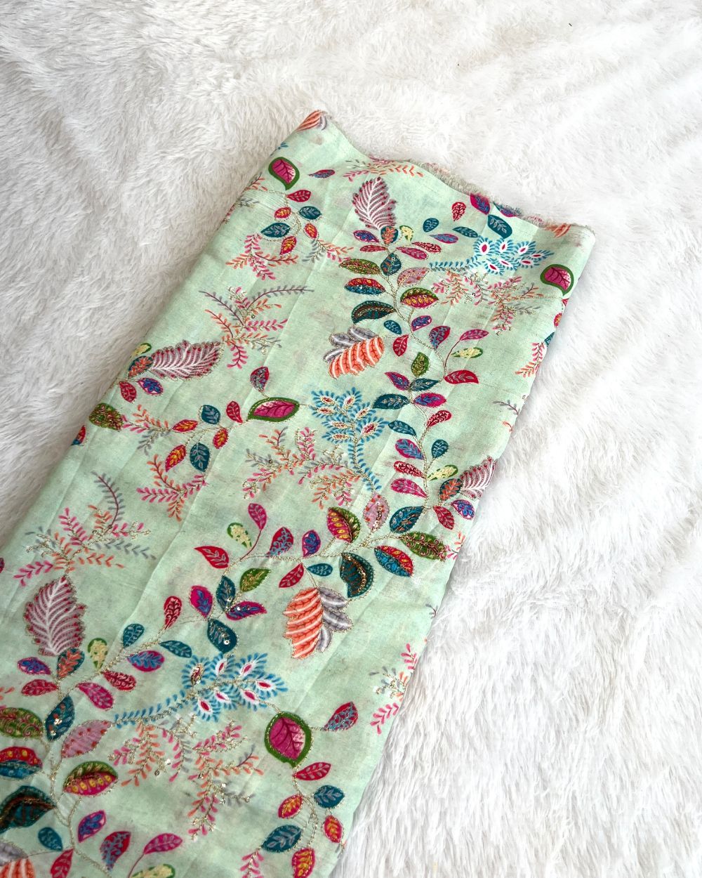 Mix Cotton Work Light Pista Colour 40 Inches Width