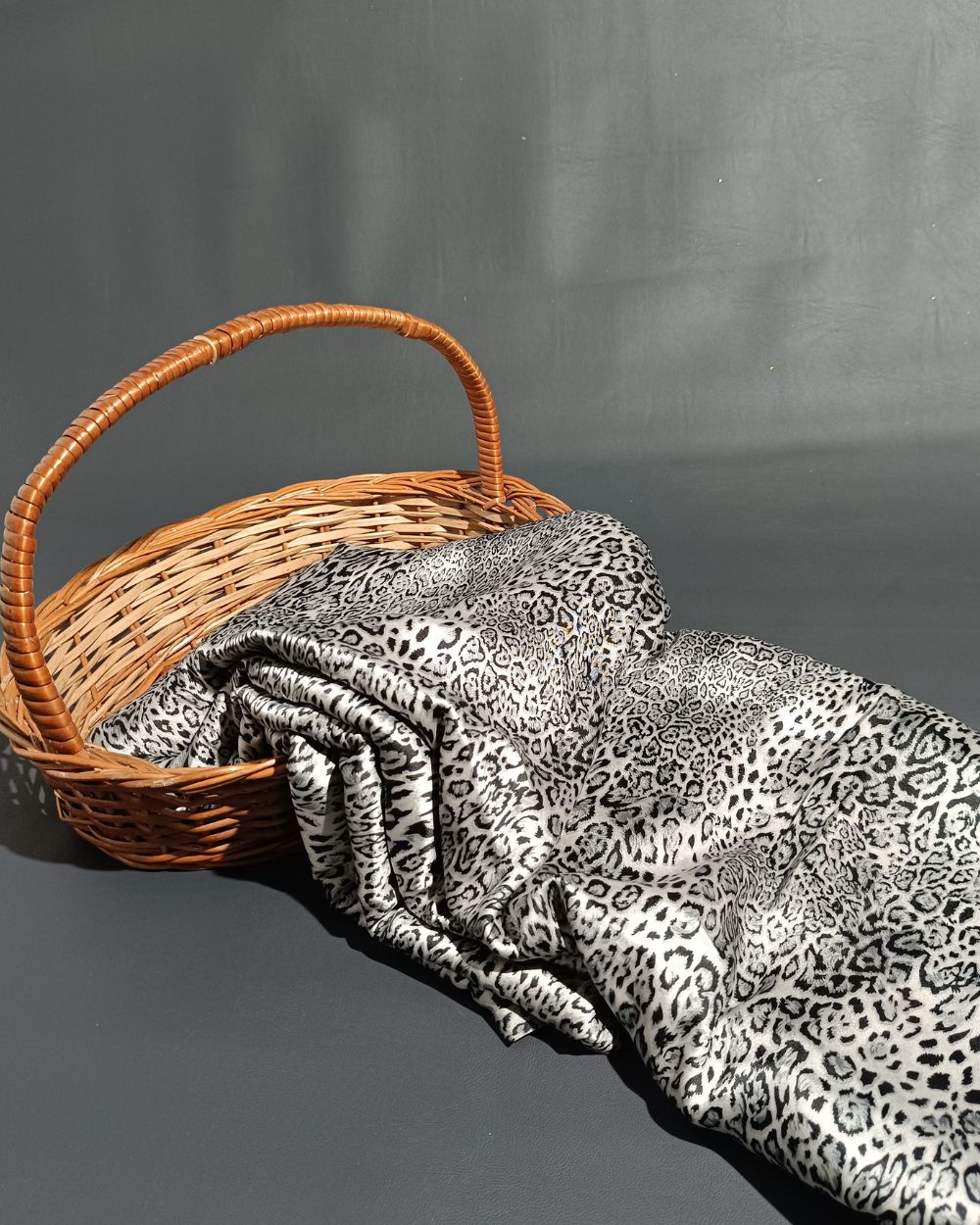 Printed Satin Black & White Colour 44 Inches Width