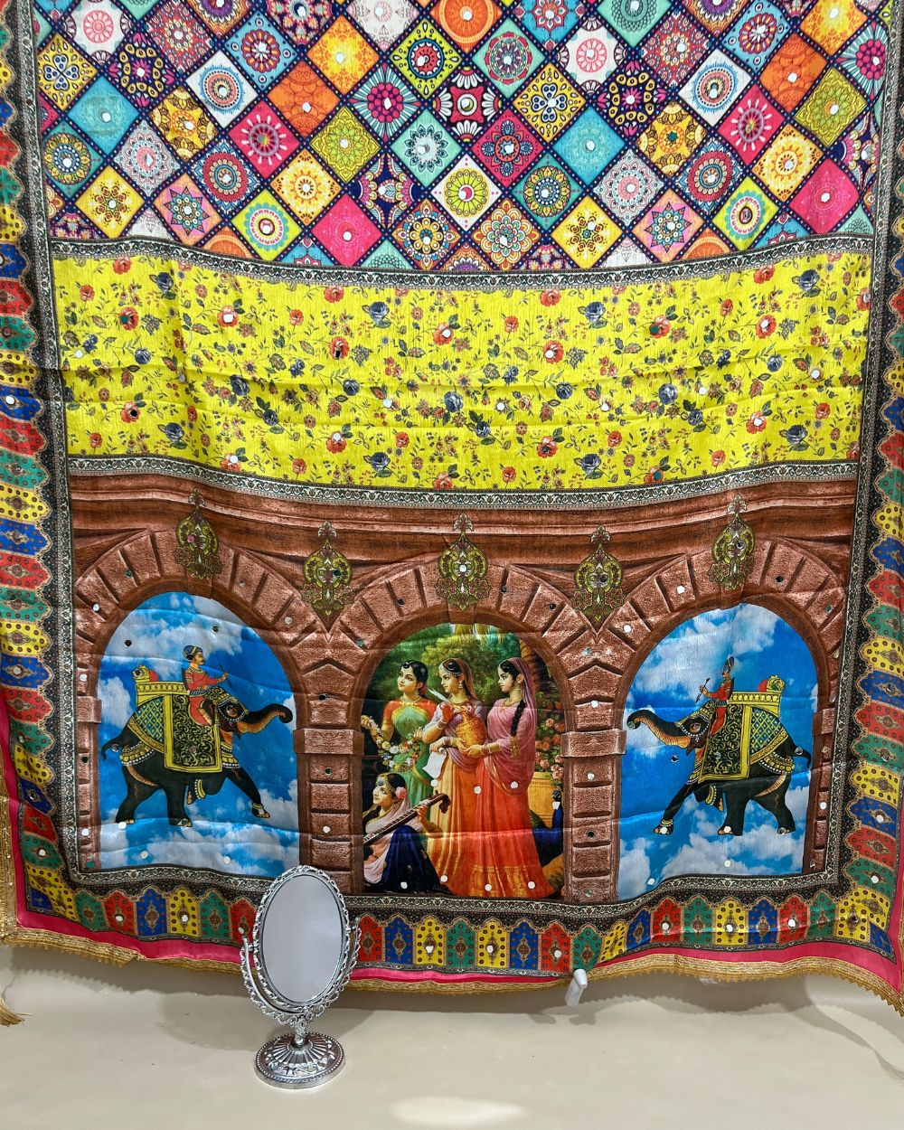 Chinnon Abla Work Dupatta Multicolor 42 Inches Width