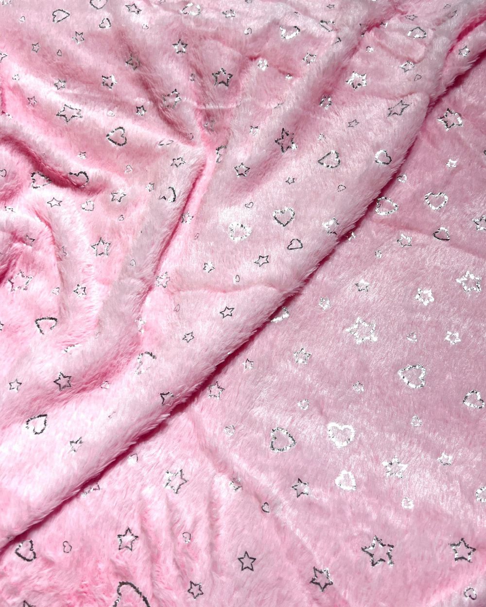 Imported Printed Foil Fur Baby Pink Colour 60 Inches Width