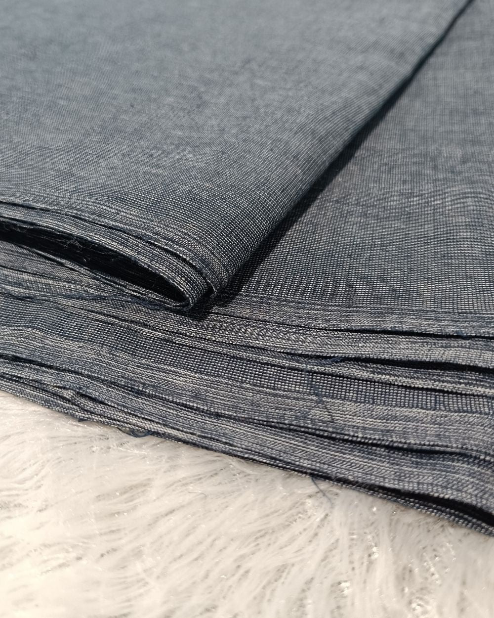 Plain Khadi Cotton Fabric Greyish Blue Colour 45 Inches Width