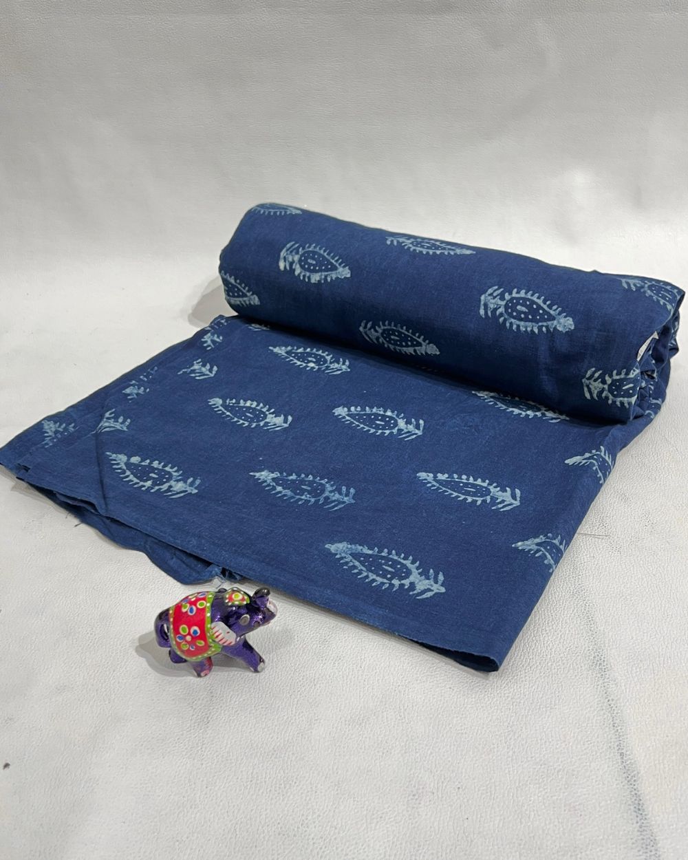 Hand Block Printed Cotton Indigo Blue Colour 44 Inches Width
