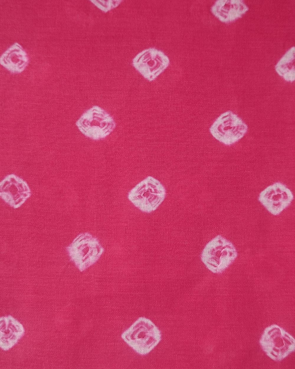 Pure Soft Cotton Bandhani Print Dark Pink Colour 44 Inches Width
