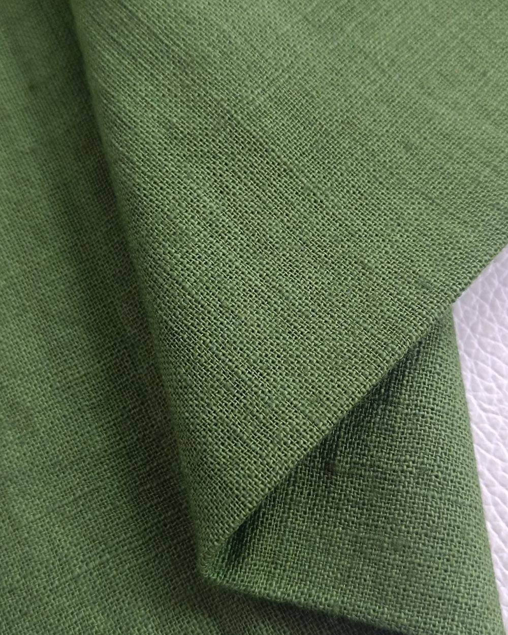 Plain Cotton Linen Forest Green Colour 43 Inches Width