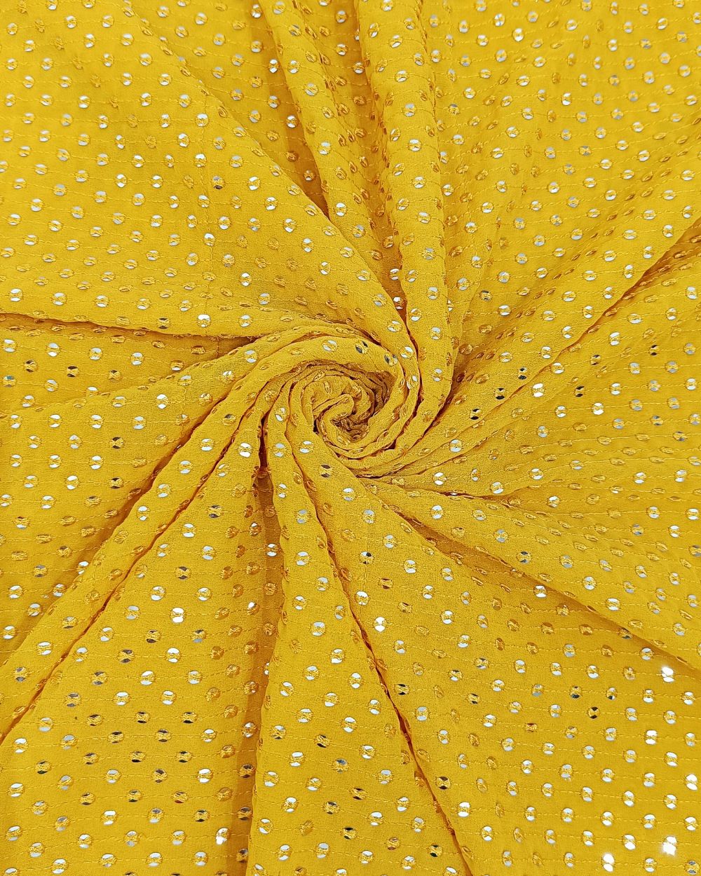 Georgette Work Fresh Yellow Colour 42 Inches Width