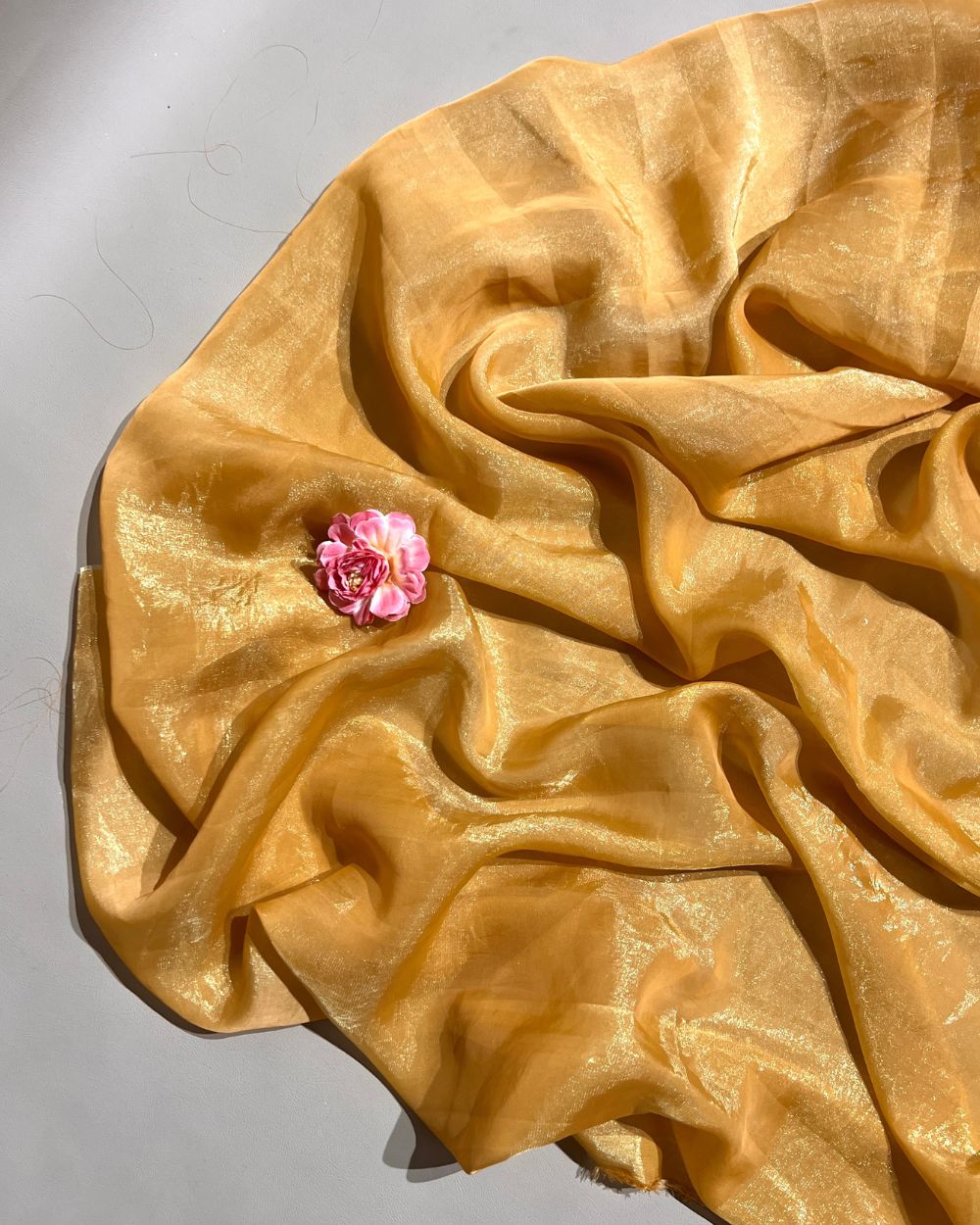 Plain Space Silk (Fendy Satin) Golden Colour 45 Inches Width
