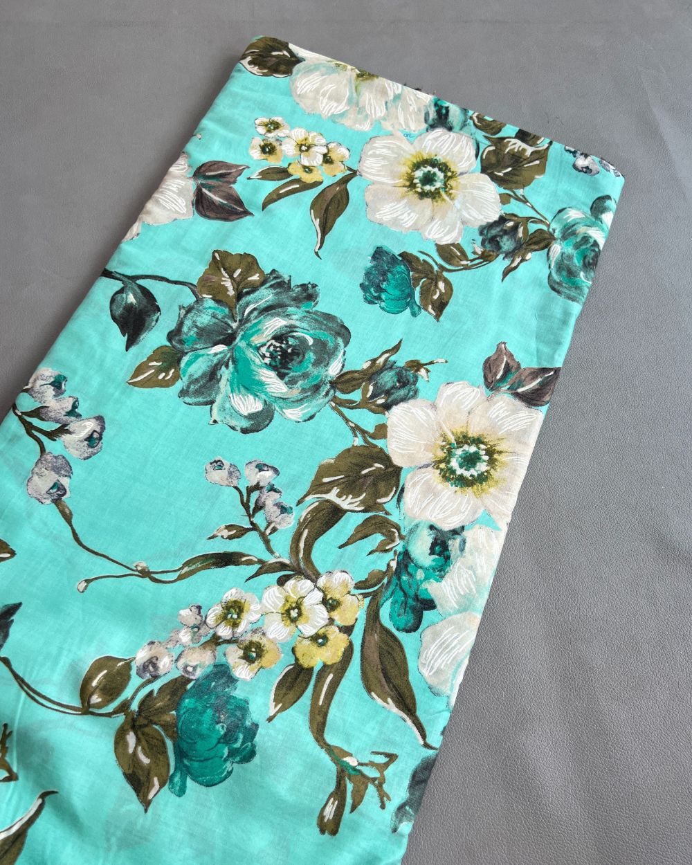 Printed Cotton (Foil) Turquoise Colour 45 Inches Width