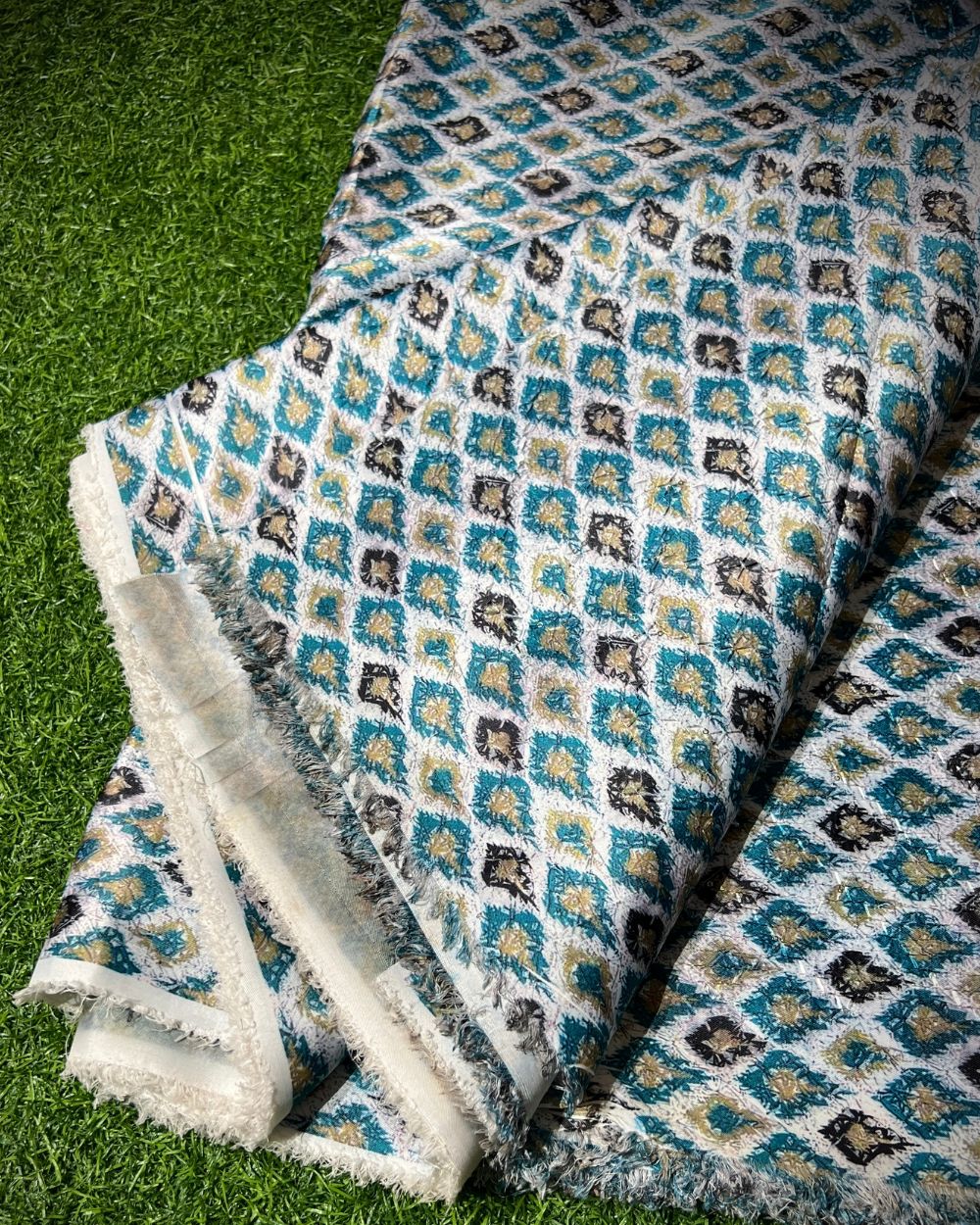 Silk Crochet Work Multicolor 42 Inches Width