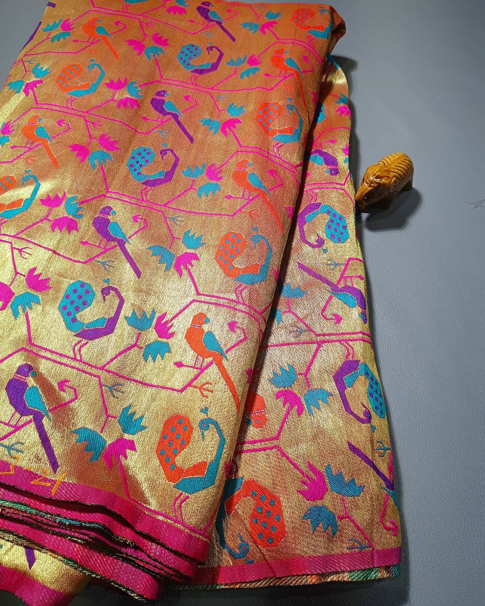Jacquard Brocade Paithani Multicolor 44 Inches Width
