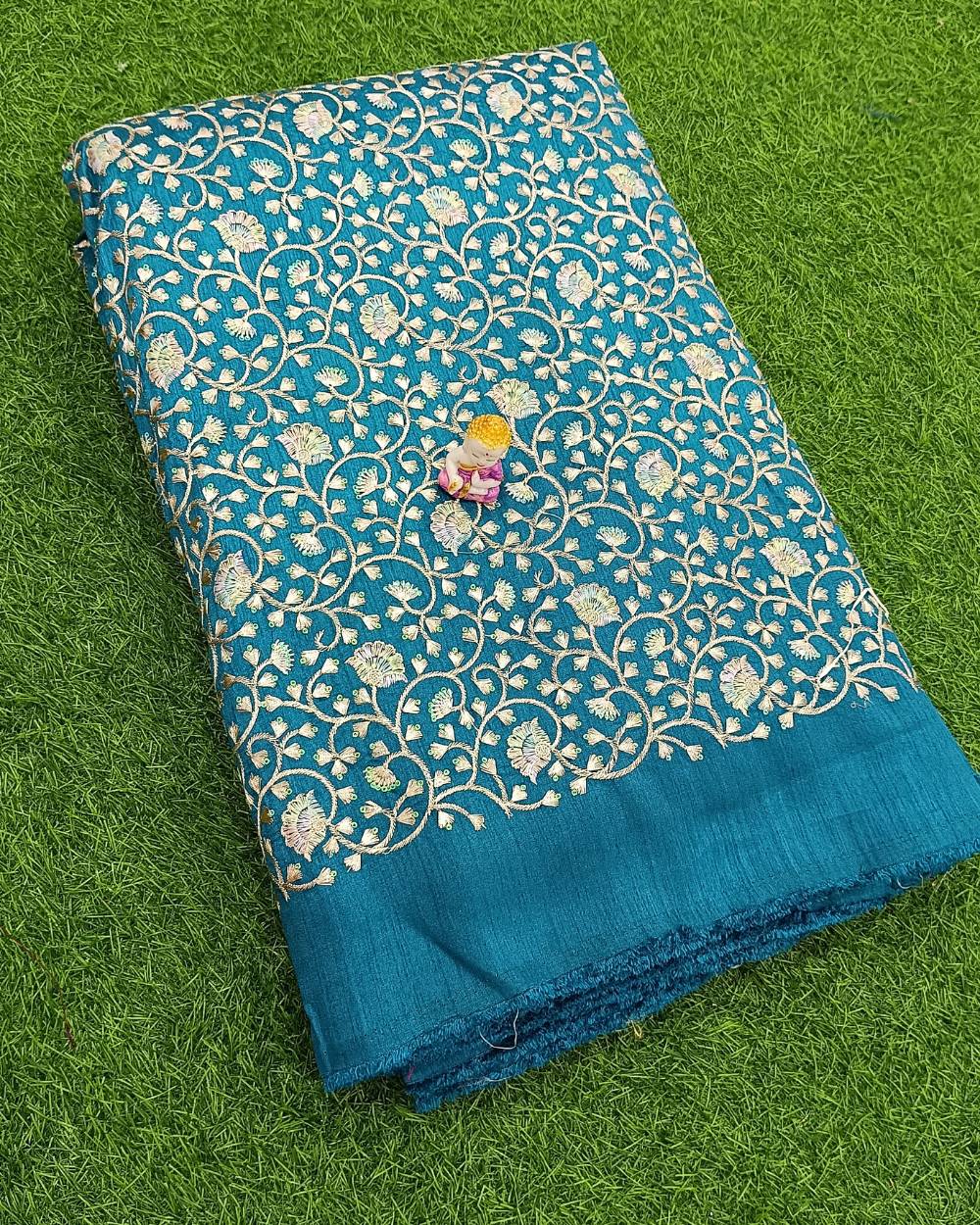 Mulberry Silk Work Sky Blue Colour 42 Inches Width