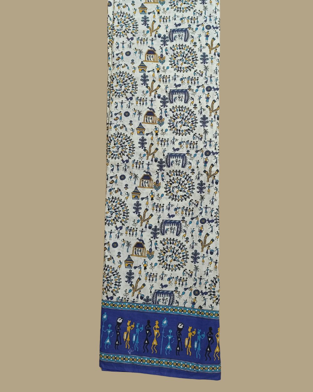 Cotton Warli Print White Colour 44 Inches Width