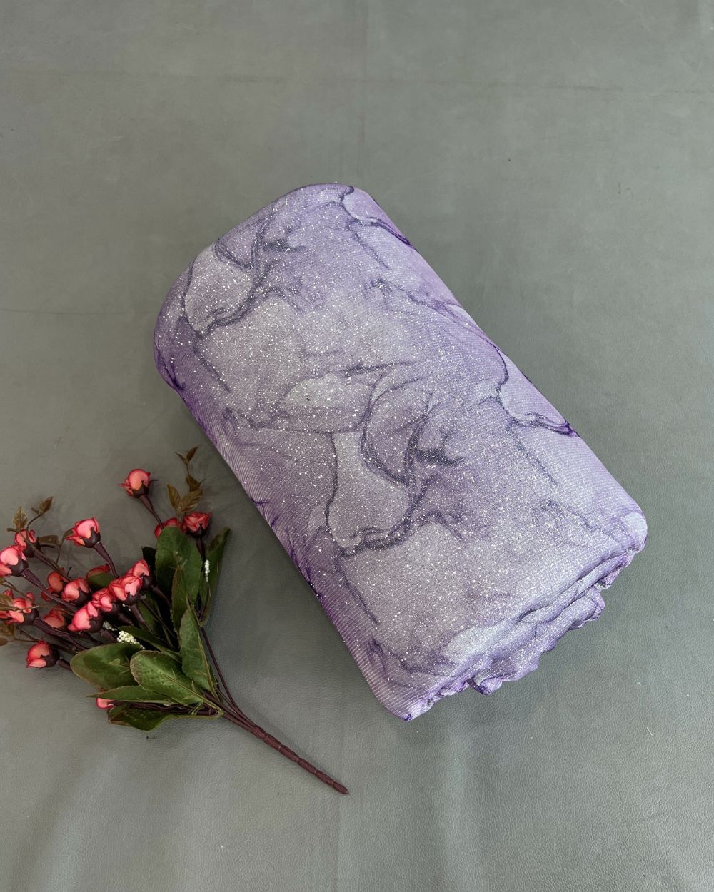 Imported Digital Printed Sparkle Lavender Colour 55 Inches Width