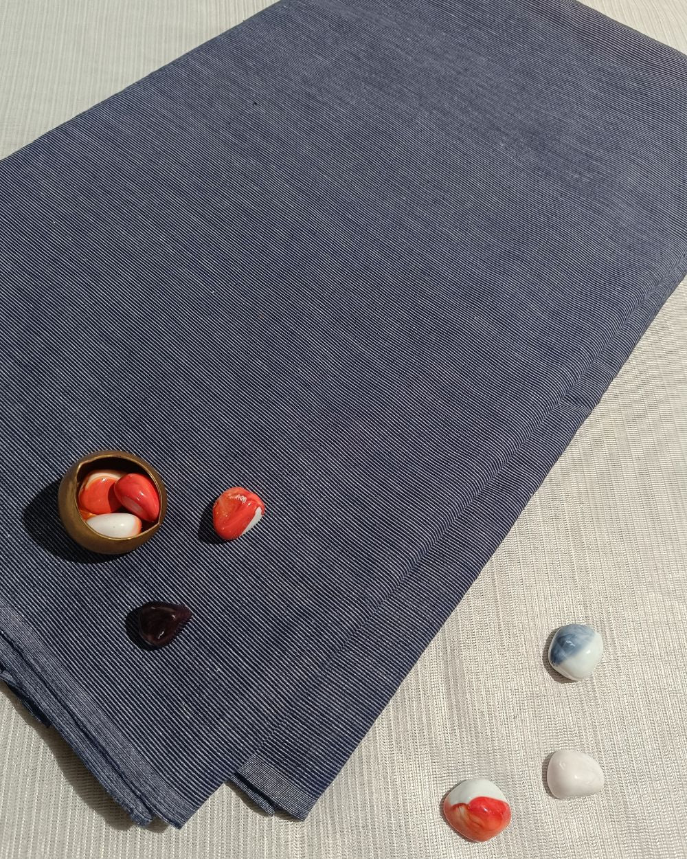 Plain Khadi Cotton Fabric Navy Blue Colour 45 Inches Width