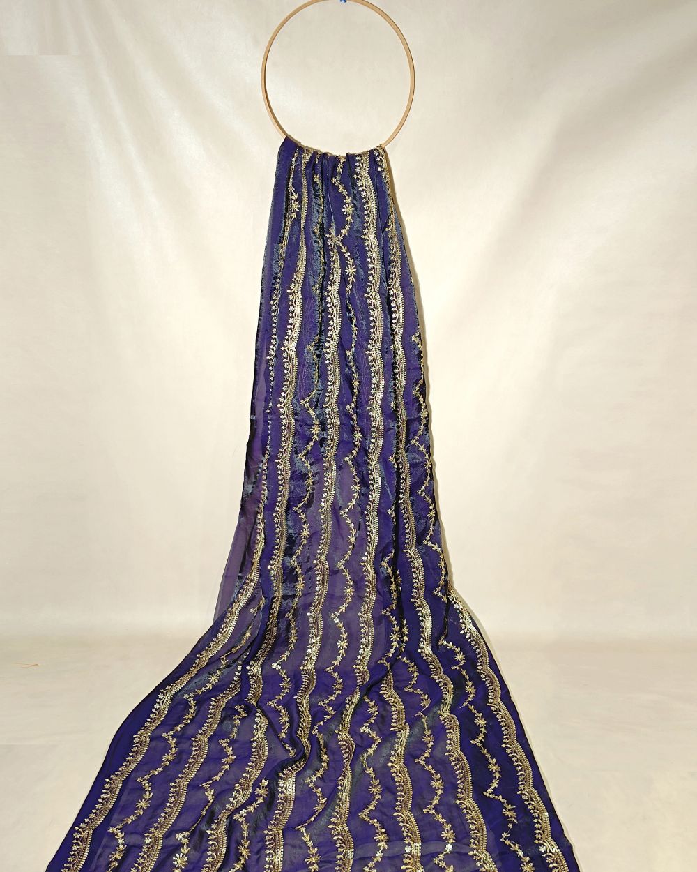 Space Silk Work Dark Purple Colour 46 Inches Width
